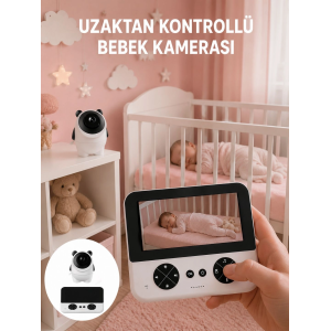 Geniş Ekranlı Bebek Monitörü Ağlama Algılama Özellikli Yeni Nesil