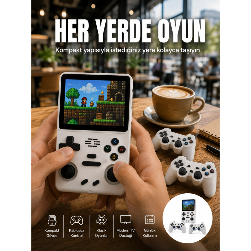 Geniş Ekranlı Taşınabilir Retro Oyun Konsolu Yeni Nesil Geniş Ekranlı Taşınabilir Retro Oyun Konsolu Yeni Nesil