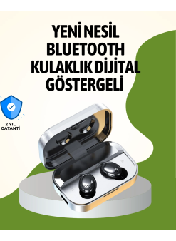 Gerçek Kablosuz Kulaklık – Bluetooth 5.0, Şarj Kutulu, Parmak İzi Kontrollü