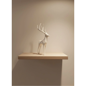 Geyik Figürü Beyaz Modern Salon Ve Raf Dekoru