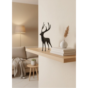 Geyik Figürü Gri Modern Salon Ve Raf Dekoru