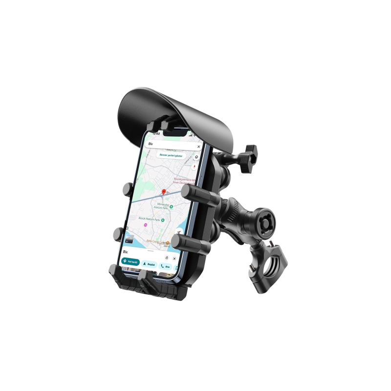 Gidon Bağlantılı Güneş Ve Yağmur Korumalı 360° Derece Ayarlanabilir Motosiklet Bisiklet Telefon Tutucu Gidon Bağlantılı Güneş Ve Yağmur Korumalı 360° Derece Ayarlanabilir Motosiklet Bisiklet Telefon Tutucu