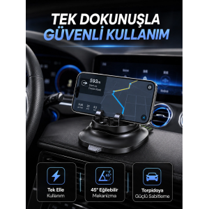 Gizlenebilir Telefon Numaralı Araç İçi Telefon Tutucu Torpido Üstü Telefon Standı