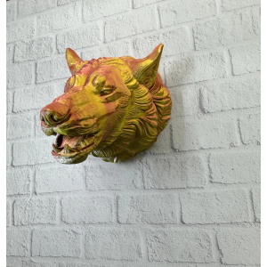 Gold Kurt Duvar Aksesuarı Asılabilir 3d Dekoratif Heykel 25x19 Cm