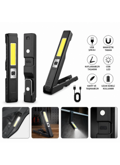 Gs-2070 30w Şarjlı Mıknatıslı Katlanabilir Led Çalışma Tamirci Feneri