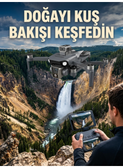 Gps Konumlandırmalı Çift Kameralı Drone Canlı Görüntü Aktarımlı