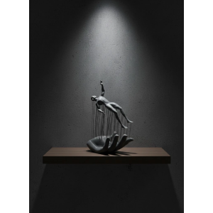 Gri El İnsan Figürü Minimal Ve Anlamlı Dekoratif Biblo Modern Ev Dekorasyonu