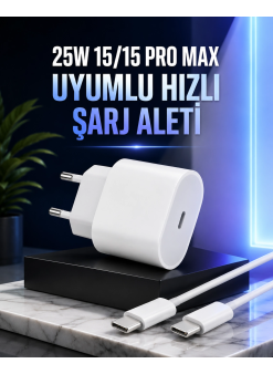 Güç Adaptörü Ve Kablosu Şarj Aleti 15/15 Pro Max Uyumlu Hızlı Şarj