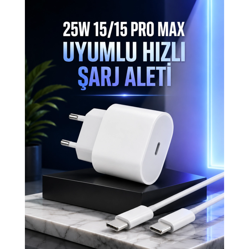 Güç Adaptörü Ve Kablosu Şarj Aleti 15/15 Pro Max Uyumlu Hızlı Şarj Güç Adaptörü Ve Kablosu Şarj Aleti 15/15 Pro Max Uyumlu Hızlı Şarj