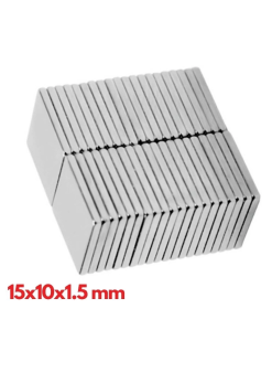 10 Adet 15x10x1.5 Mm Köşeli Neodyum Mıknatıs N35 Magnet Dayanıklı Nikel Kaplama