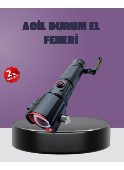 Güçlü Işıklı El Feneri Acil Durum Çekiç Ve Pusula