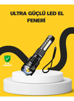 Güçlü Led El Feneri Şarj Edilebilir Çok Modlu
