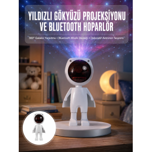 Gün Batımı Lambası Işık Arka Plan Projektör Sevimli Astronot Enerji Tasarruflu Yeni Nesil