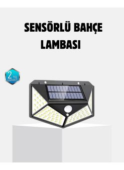 Güneş Enerjili 100 Led Dış Mekan Lamba – Hareket Sensörlü, 2200mah Bataryalı Solar Aydınlatma