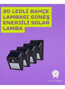 Güneş Enerjili Akıllı Duvar Lambası | Pır Sensörlü, Otomatik Aydınlatma, Dış Mekan İçin