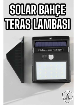 Güneş Enerjili Bahçe Lambası Solar Gece Aydınlatma Sensörlü Lamba