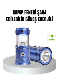 Güneş Enerjili Kamp Lambası Şarjlı Taşınabilir Kompakt Açık Hava Işığı