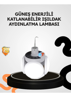 Güneş Enerjili Katlanabilir 5 Kanatlı Solar Bahçe Lambası