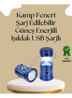 Güneş Enerjili Katlanabilir Kamp Feneri – Usb Şarjlı, Hafif Ve Çok Fonksiyonlu