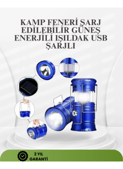 Güneş Enerjili Katlanabilir Kızaklı Kamp Feneri – Usb Şarjlı, Çok Yönlü Ve Dayanıklı Tasarım