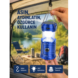 Güneş Enerjili Katlanabilir Kızaklı Kamp Feneri – Usb Şarjlı, Çok Yönlü Ve Dayanıklı Tasarım