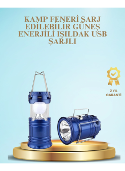 Güneş Enerjili Kızaklı Şarjlı Büyük Boy Kamp Feneri – Usb Çıkışlı, Katlanabilir, Çok Fonksiyonlu