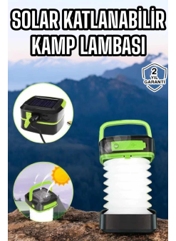 Güneş Enerjili Led Lamba Kamp Lambası Katlanabilir Lamba Usb Şarjlı