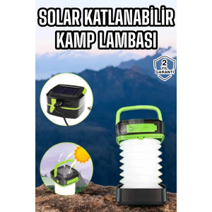 Güneş Enerjili Led Lamba Kamp Lambası Katlanabilir Lamba Usb Şarjlı