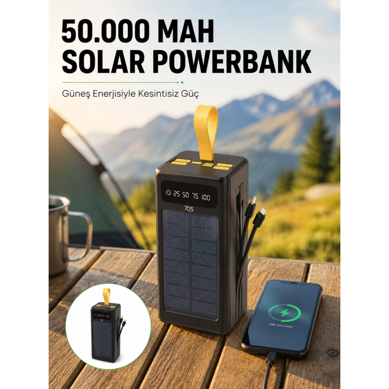 Güneş Enerjili Powerbank Dijital Göstergeli Taşınabilir Güç Kaynağı Yeni Nesil Güneş Enerjili Powerbank Dijital Göstergeli Taşınabilir Güç Kaynağı Yeni Nesil