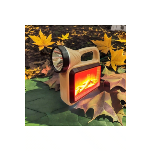 Güneş Enerjili Şömineli Çok Fonksiyonlu Çift Işık Kaynağı Usb Şarjlı Solar El Feneri