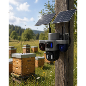 Güneş Enerjili Yayla Kamerası 4g Sım Kartlı 3 Lensli Bahçe Güvenlik Kamerası 2 Yıl Garantili