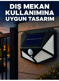 Güneş Enerjisi İle Şarj Olan Hareket Sensörlü 3 Modlu Led Dış Mekan Duvar Aydınlatması