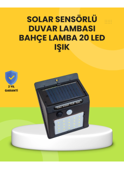 Güneş Paneli İle Şarj Olan 20 Led Dış Mekan Hareket Sensörlü Lamba
