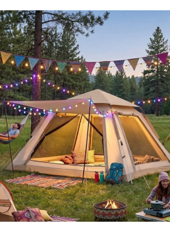 Güneşlikli Kamp Çadırı 240x240x160 Cm 6 Kişilik Kolay Kurulum Outdoor
