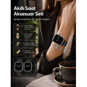Günlük Kullanıma Uygun Akıllı Saat Aksesuar Paketi Yeni Nesil