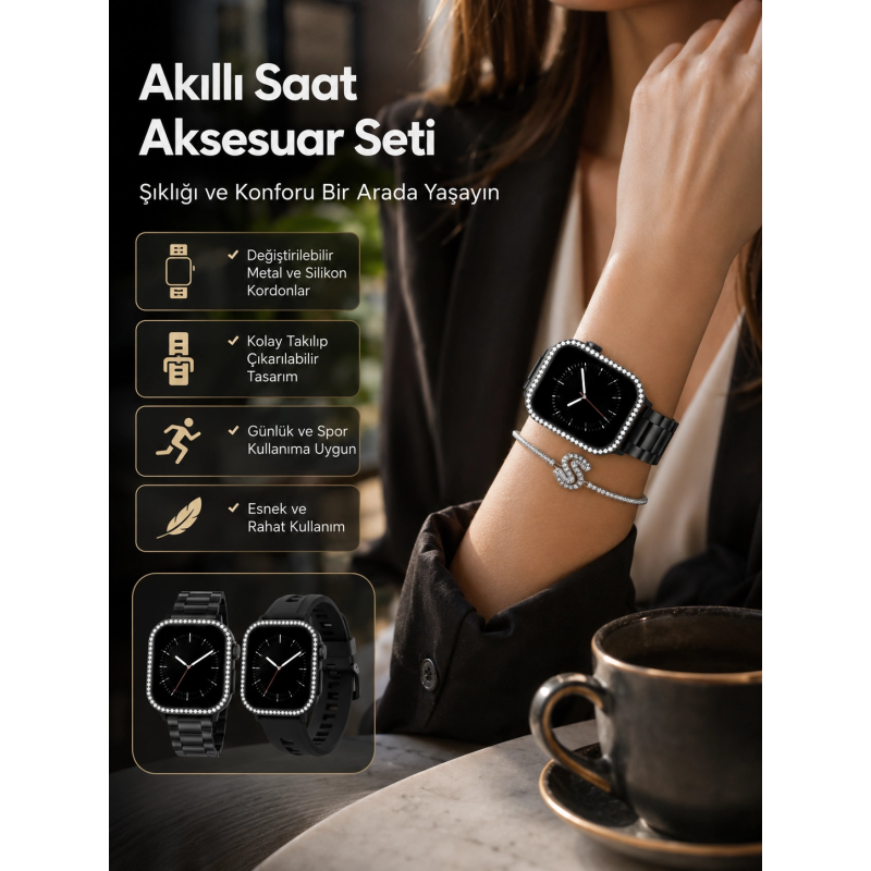 Günlük Kullanıma Uygun Akıllı Saat Aksesuar Paketi Yeni Nesil Günlük Kullanıma Uygun Akıllı Saat Aksesuar Paketi Yeni Nesil