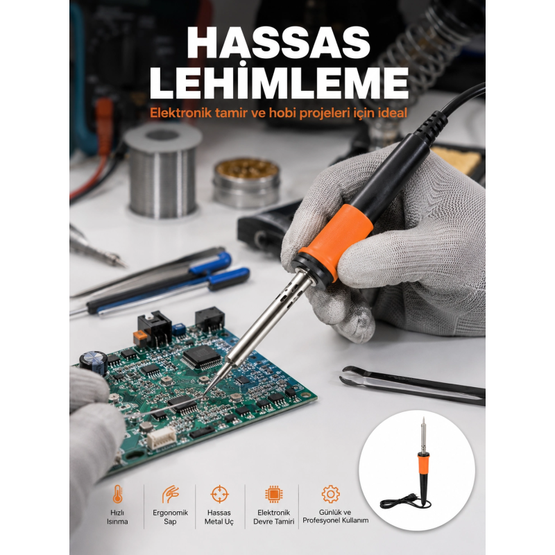 Güvenli Kullanım Sağlayan Isı Yalıtımlı Lehimleme Kalemi Güvenli Kullanım Sağlayan Isı Yalıtımlı Lehimleme Kalemi