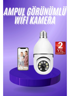 Güvenlik Kamerası Wi-fi Özellikli 360 Derece Full Hd 1080p Ampül Kamera
