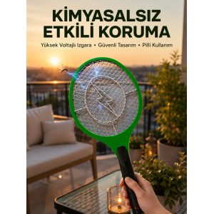 Hafif Ve Ergonomik Elektronik Böcek Öldürücü – Güvenlik Koruması İle Pil Kontrollü