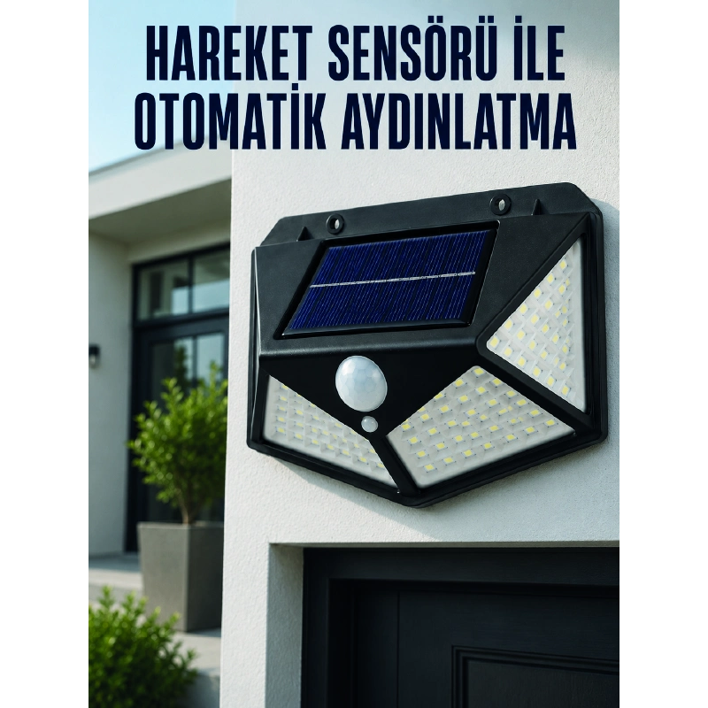 Hareket Sensörlü Güneş Enerjili Duvar Lambası Dış Mekan İçin Güçlü Led Aydınlatma Hareket Sensörlü Güneş Enerjili Duvar Lambası Dış Mekan İçin Güçlü Led Aydınlatma