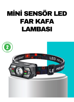 Hareket Sensörlü Şarjlı Led Far Suya Dayanıklı Çok Modlu
