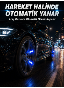 Hareketle Yanan Led Sibop Işığı 4'lü Araç Lastik Lambası