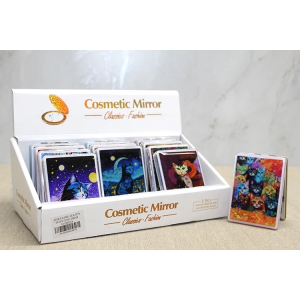 Hareketli Sulu Detaylı Kedi Figürlü El Aynası Alk4579