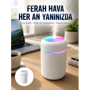 Hava Nemlendirici Buhar Makinesi Led Işıklı Usb Dekoratif Nemlendirici Yeni Nesil