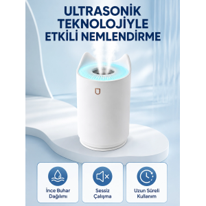 Hava Nemlendirici Ultrasonik Aroma Difüzör 7 Renk Led Işıklı Gece Lambası