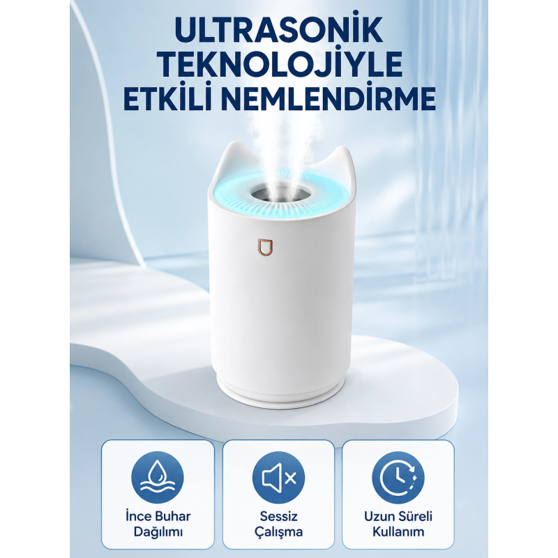 Hava Nemlendirici Ultrasonik Aroma Difüzör 7 Renk Led Işıklı Gece Lambası Hava Nemlendirici Ultrasonik Aroma Difüzör 7 Renk Led Işıklı Gece Lambası