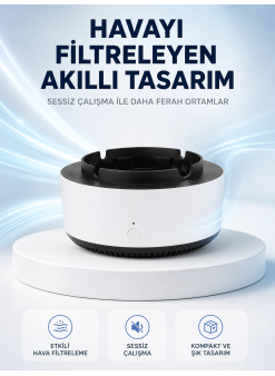 Hava Temizleyici Küllük ,duman Filtreli, Sessiz Çalışan, Şık Tasarım