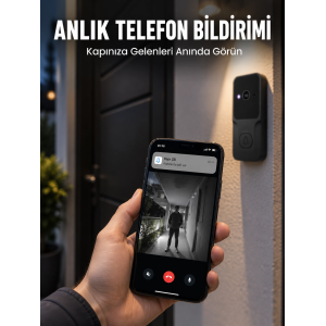 Hd Kameralı Akıllı Kapı Zili | Çift Yönlü Sesli Wi-fi Görüntülü Kapı Zili