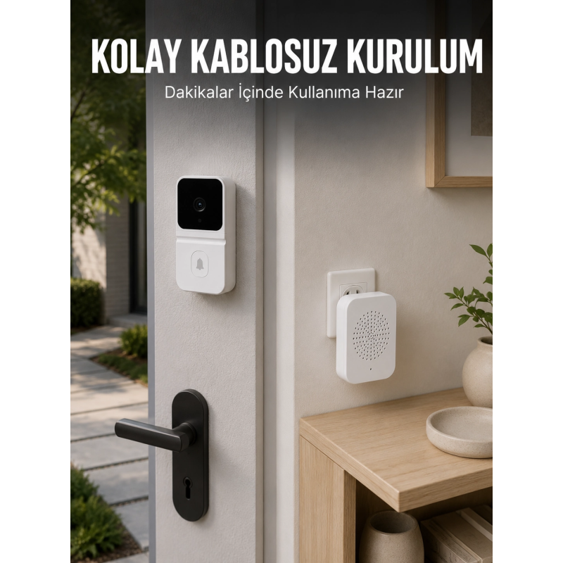 Hd Kameralı Beyaz Görüntülü Kapı Zili Çift Yönlü Sesli Wi-fi Akıllı Kapı Zili Hd Kameralı Beyaz Görüntülü Kapı Zili Çift Yönlü Sesli Wi-fi Akıllı Kapı Zili