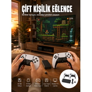 Hdmı Girişli Retro Oyun Çubuğu 2 Kişilik Kablosuz Yeni Nesil